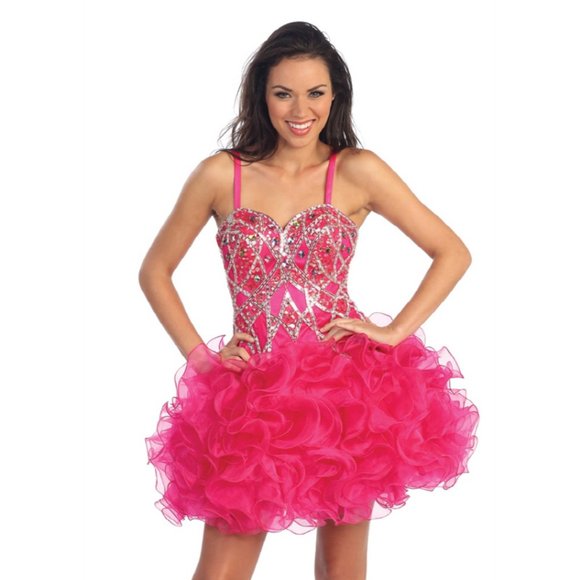 NEW SHORT OFF SHOULDER SLEEVELESS BABY DOLL DRESS WITH RUFFLED SKIRT GL GS1024 - Picture 1 of 10